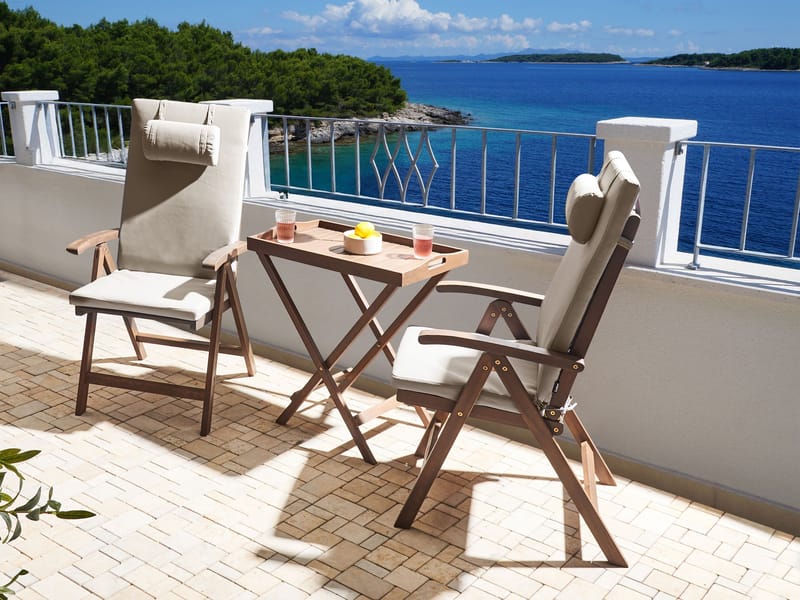 Caféset utomhus Amantea Premium Akaciaträ - Brun/Taupe - Utemöbler - Balkong - Balkongmöbler - Balkonggrupp & balkongset