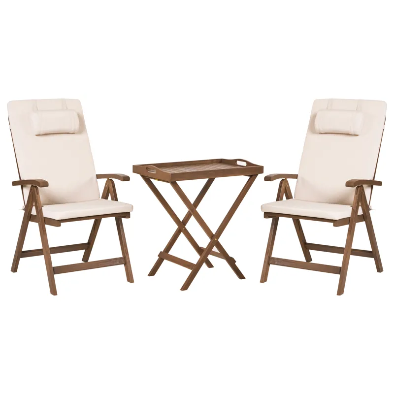 Caféset utomhus Amantea Premium Akaciaträ, Brun/Ljusbeige