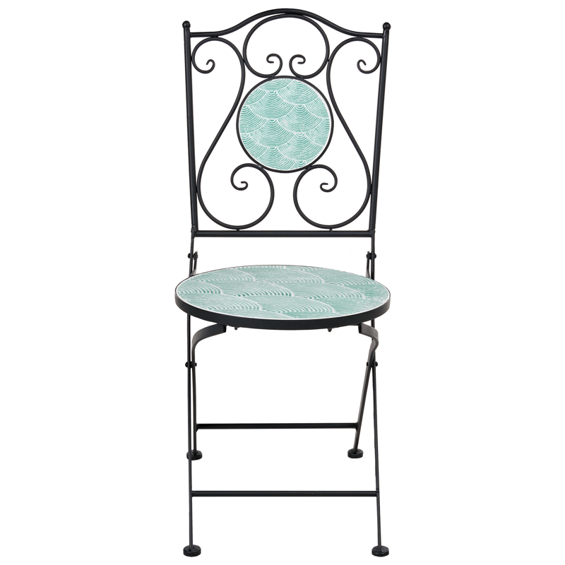 Caféset utomhus Fällbar Anapo Järn - svart/grön - Utemöbler - Balkong - Balkongmöbler - Balkonggrupp & balkongset