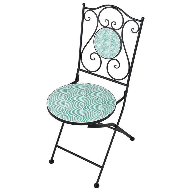 Caféset utomhus Fällbar Anapo Järn - svart/grön - Utemöbler - Balkong - Balkongmöbler - Balkonggrupp & balkongset