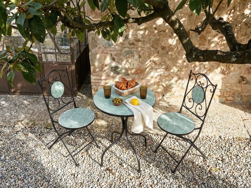 Caféset utomhus Fällbar Anapo Järn - svart/grön - Utemöbler - Balkong - Balkongmöbler - Balkonggrupp & balkongset