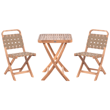 Caféset utomhus Fällbar Calciano Akaciaträ - Brun/Beige - Utemöbler - Balkong - Balkongmöbler - Balkonggrupp & balkongset