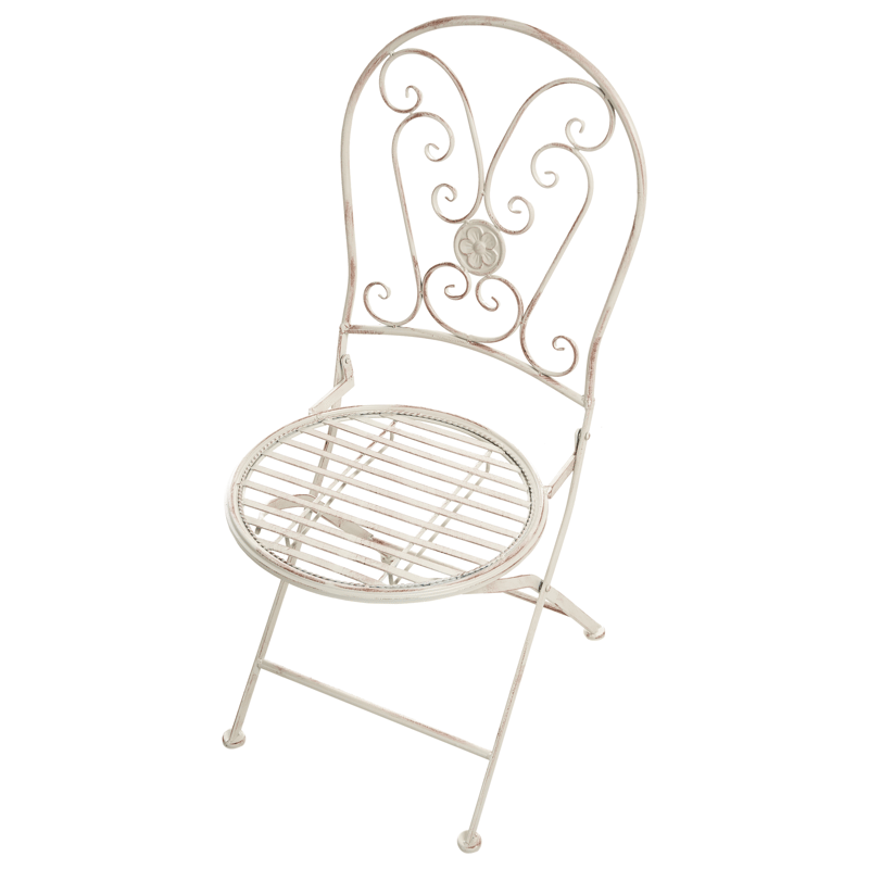 Caféset utomhus Fällbar Coggia Järn - Beige - Utemöbler - Balkong - Balkongmöbler - Balkonggrupp & balkongset