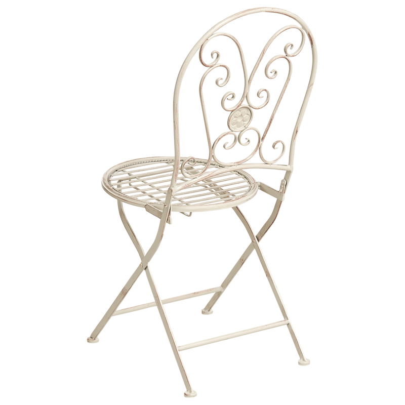 Caféset utomhus Fällbar Coggia Järn - Beige - Utemöbler - Balkong - Balkongmöbler - Balkonggrupp & balkongset