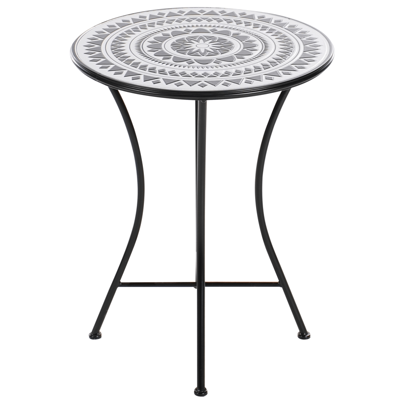 Caféset utomhus Fällbar Comiso Järn - Svart/Vit - Utemöbler - Balkong - Balkongmöbler - Balkonggrupp & balkongset