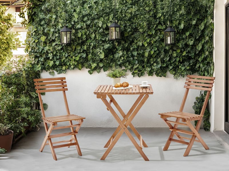 Caféset utomhus Fällbar Solarolo Akaciaträ - Brun - Utemöbler - Balkong - Balkongmöbler - Balkonggrupp & balkongset