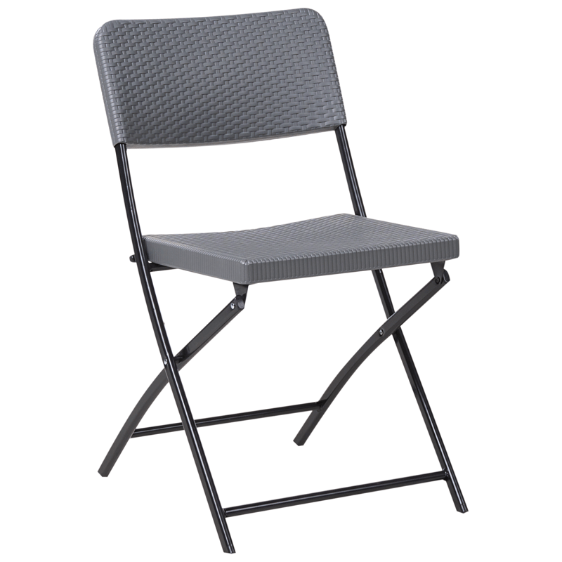 Caféset utomhus Fällbar Trappeto - Grå/Svart - Utemöbler - Balkong - Balkongmöbler - Balkonggrupp & balkongset