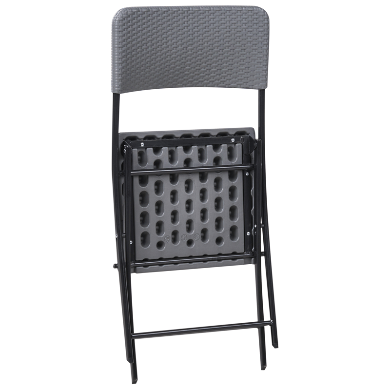 Caféset utomhus Fällbar Trappeto - Grå/Svart - Utemöbler - Balkong - Balkongmöbler - Balkonggrupp & balkongset