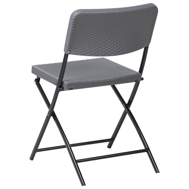 Caféset utomhus Fällbar Trappeto - Grå/Svart - Utemöbler - Balkong - Balkongmöbler - Balkonggrupp & balkongset