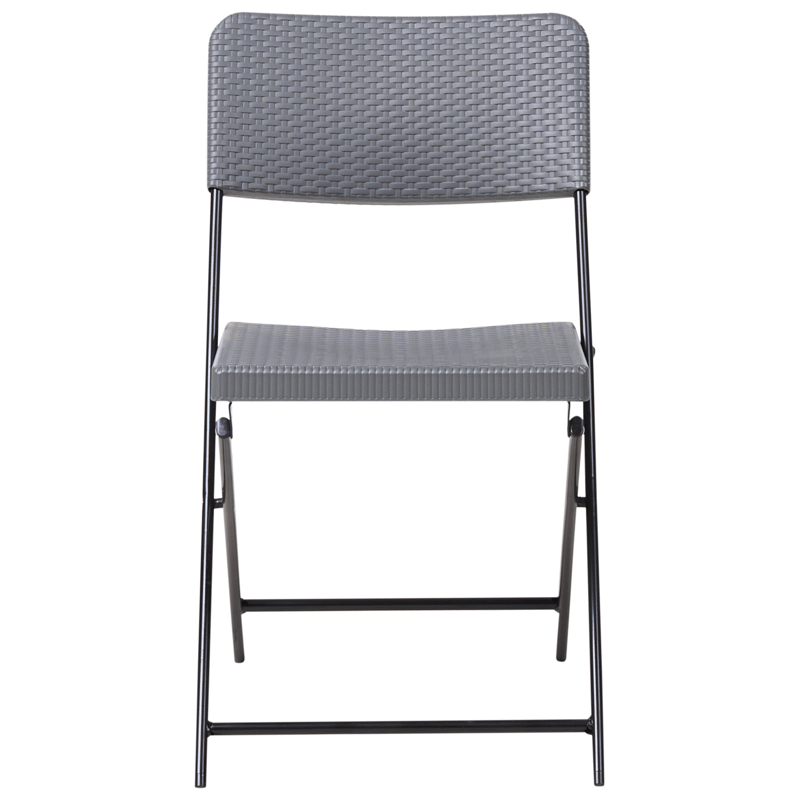 Caféset utomhus Fällbar Trappeto - Grå/Svart - Utemöbler - Balkong - Balkongmöbler - Balkonggrupp & balkongset