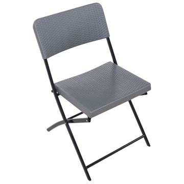 Caféset utomhus Fällbar Trappeto - Grå/Svart - Utemöbler - Balkong - Balkongmöbler - Balkonggrupp & balkongset