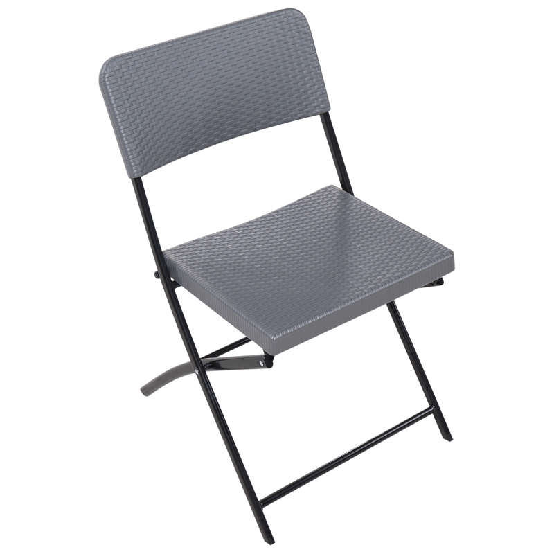 Caféset utomhus Fällbar Trappeto - Grå/Svart - Utemöbler - Balkong - Balkongmöbler - Balkonggrupp & balkongset