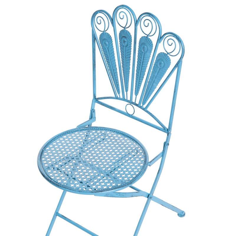 Caféset utomhus Fällbar Pavia Järn - Blå - Utemöbler - Balkong - Balkongmöbler - Balkonggrupp & balkongset