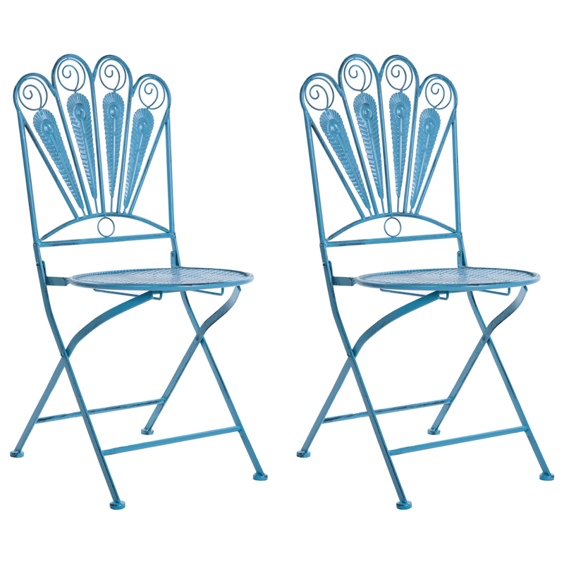 Caféset utomhus Fällbar Pavia Järn - Blå - Utemöbler - Balkong - Balkongmöbler - Balkonggrupp & balkongset