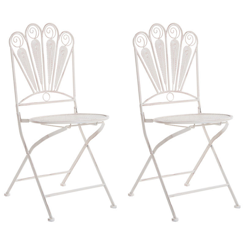 Caféset utomhus Fällbar Pavia Järn - Vit - Utemöbler - Balkong - Balkongmöbler - Balkonggrupp & balkongset