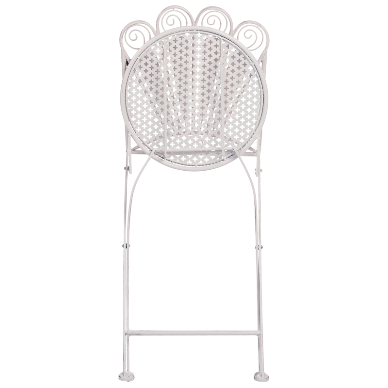 Caféset utomhus med Bänk Pavia Järn - Vit - Utemöbler - Balkong - Balkongmöbler - Balkonggrupp & balkongset