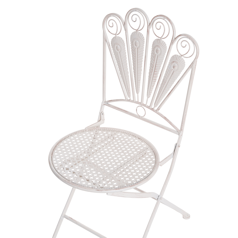 Caféset utomhus med Bänk Pavia Järn - Vit - Utemöbler - Balkong - Balkongmöbler - Balkonggrupp & balkongset