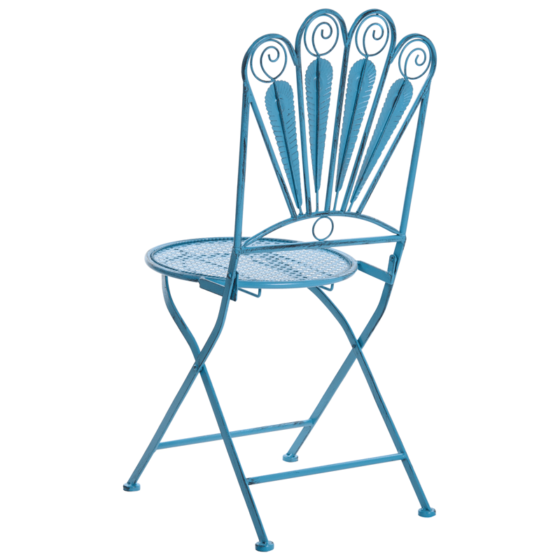 Caféset utomhus med Bänk Pavia Järn - Blå - Utemöbler - Balkong - Balkongmöbler - Balkonggrupp & balkongset