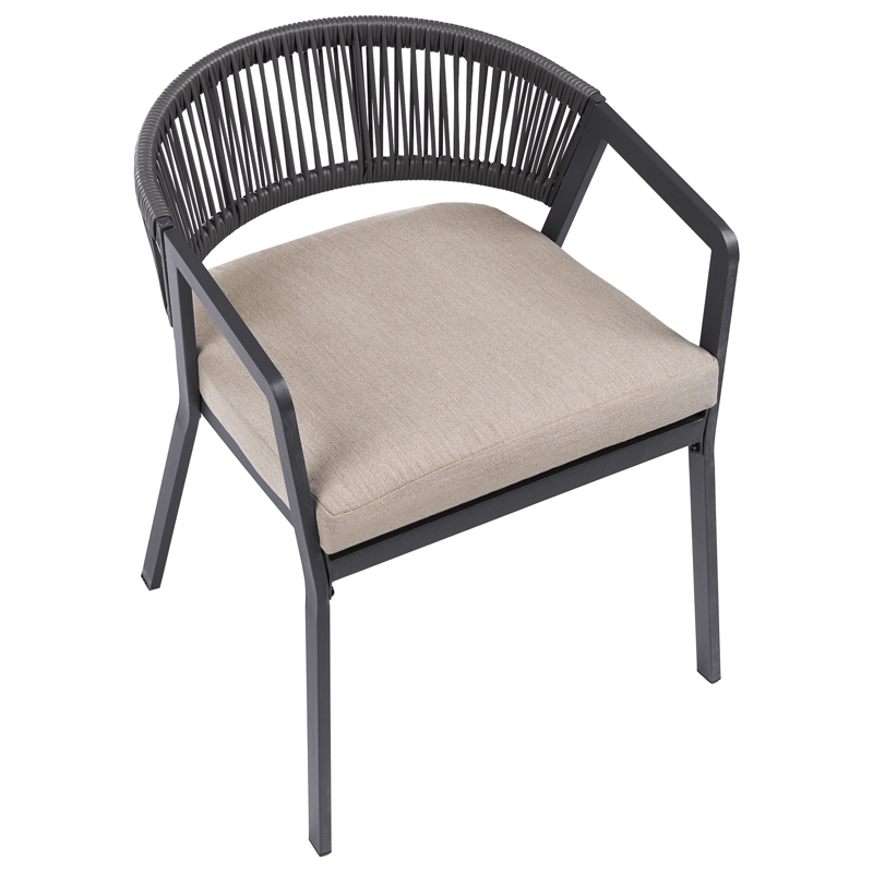 Caféset utomhus Muros Stål - Grå/Beige - Utemöbler - Balkong - Balkongmöbler - Balkonggrupp & balkongset