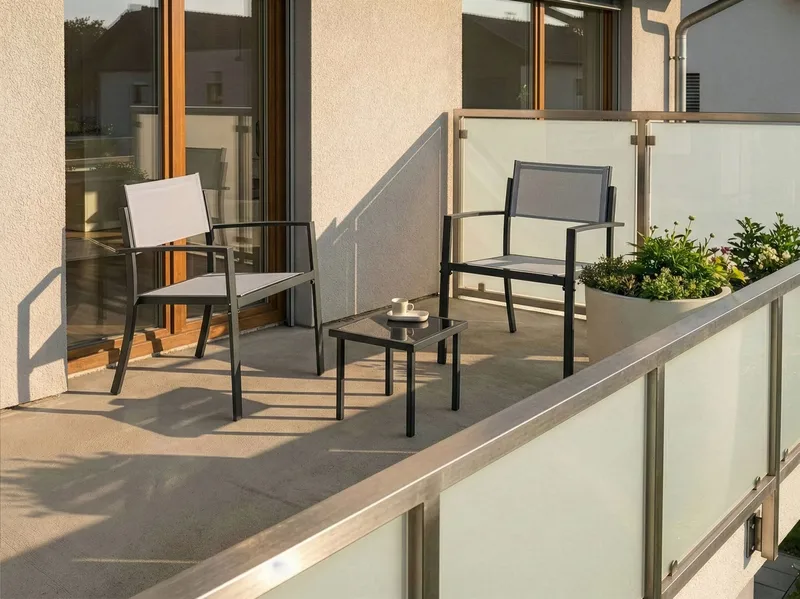 Caféset utomhus Tavoleto Stål - Grå - Utemöbler - Balkong - Balkongmöbler - Balkonggrupp & balkongset