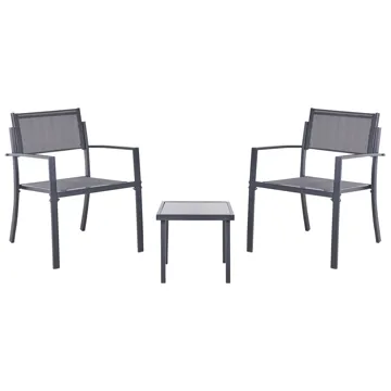 Caféset utomhus Tavoleto Stål - Mörkgrå - Utemöbler - Balkong - Balkongmöbler - Balkonggrupp & balkongset
