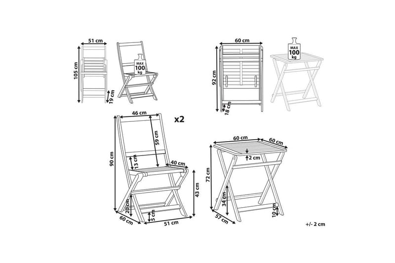 Cafeset Paraggi - Utemöbler - Balkong - Balkongmöbler - Balkonggrupp & balkongset