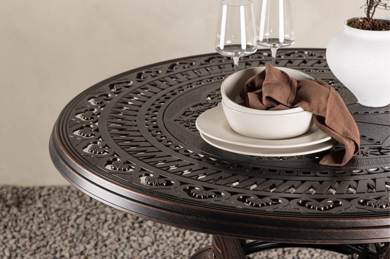 Coimbra Cafébord och Bistrobord Utomhus 100 cm Aluminium - Brun - Utemöbler - Balkong - Balkongmöbler - Balkongbord