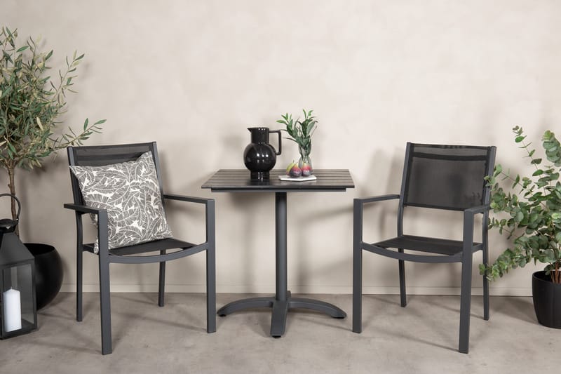 Colorado Cafégrupp + Copacabana 4 Utestolar - Svart - Utemöbler - Balkong - Balkongmöbler - Balkonggrupp & balkongset