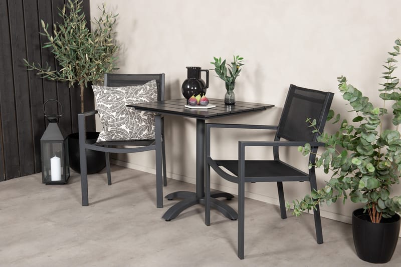 Colorado Cafégrupp + Copacabana 4 Utestolar - Svart - Utemöbler - Balkong - Balkongmöbler - Balkonggrupp & balkongset