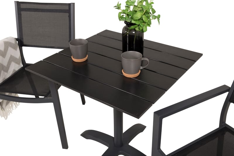 Colorado Cafégrupp + Copacabana 4 Utestolar - Svart - Utemöbler - Balkong - Balkongmöbler - Balkonggrupp & balkongset