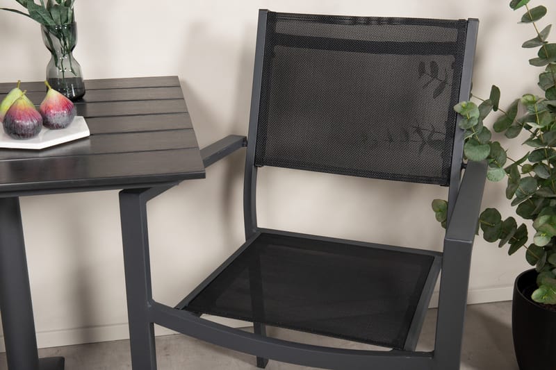 Colorado Cafégrupp + Copacabana 4 Utestolar - Svart - Utemöbler - Balkong - Balkongmöbler - Balkonggrupp & balkongset