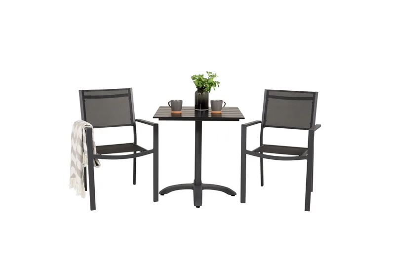 Colorado Cafégrupp + Copacabana 4 Utestolar - Svart - Utemöbler - Balkong - Balkongmöbler - Balkonggrupp & balkongset