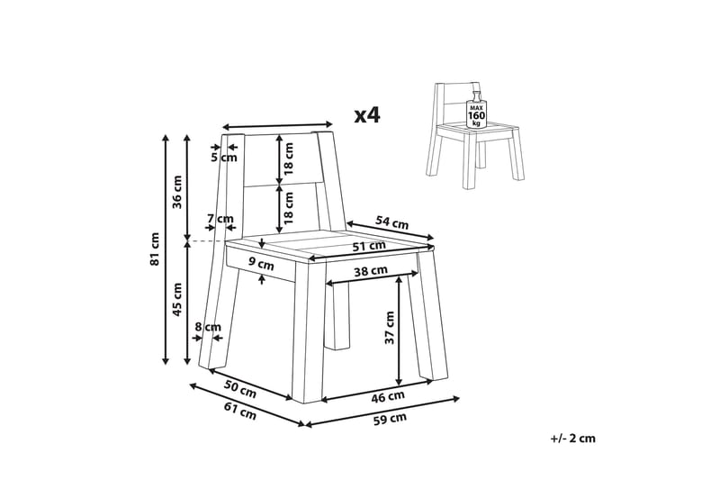 Coteto Matstol Utomhus - Ljusbrun - Utemöbler - Balkong - Balkongmöbler - Balkongstol