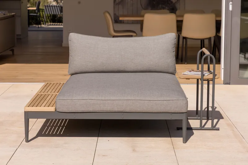 Dagbädd för utomhusbruk TOPAZ XL - Trä/grå - Utemöbler - Balkong - Balkongmöbler - Soffa balkong
