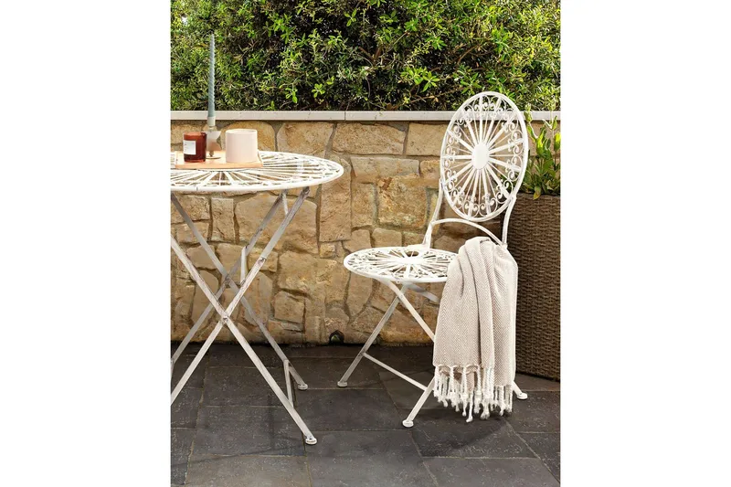Dursley Matstol Utomhus - Vit - Utemöbler - Balkong - Balkongmöbler - Balkongstol
