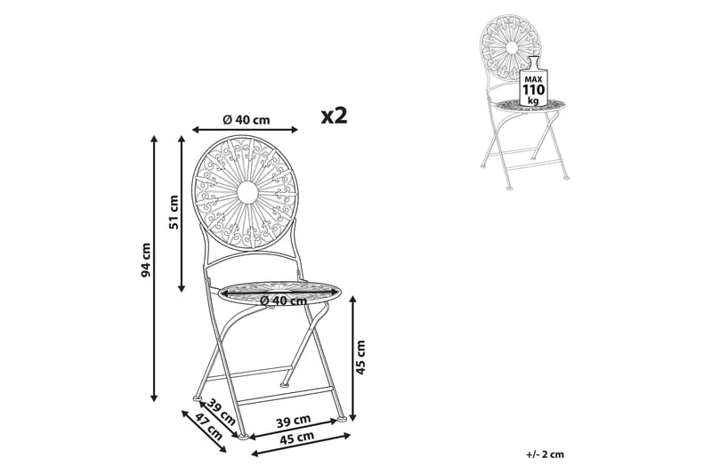 Dursley Matstol Utomhus - Vit - Utemöbler - Balkong - Balkongmöbler - Balkongstol