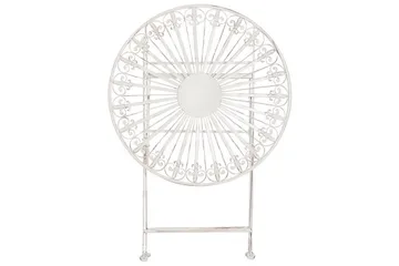 Dursley Runt Hopfällbart Cafébord och Kaffebord Utomhus 45 cm Metall - Vit - Utemöbler - Balkong - Balkongmöbler - Balkongbord