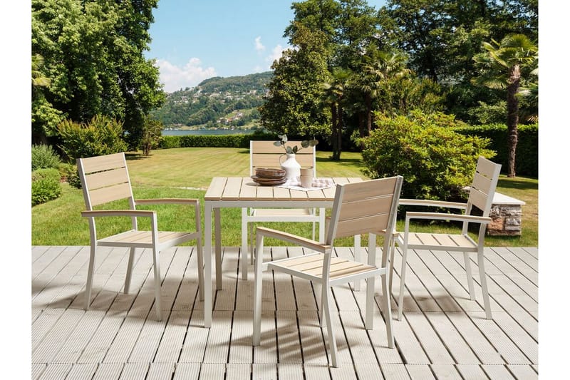 Edmundston Karmstol Utomhus 4 st - Beige/Vit - Utemöbler - Balkong - Balkongmöbler - Balkongstol