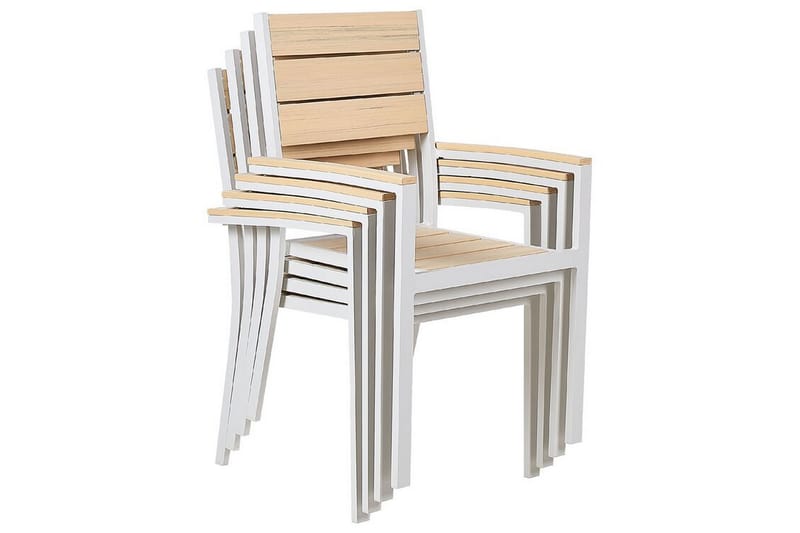 Edmundston Karmstol Utomhus 4 st - Beige/Vit - Utemöbler - Balkong - Balkongmöbler - Balkongstol