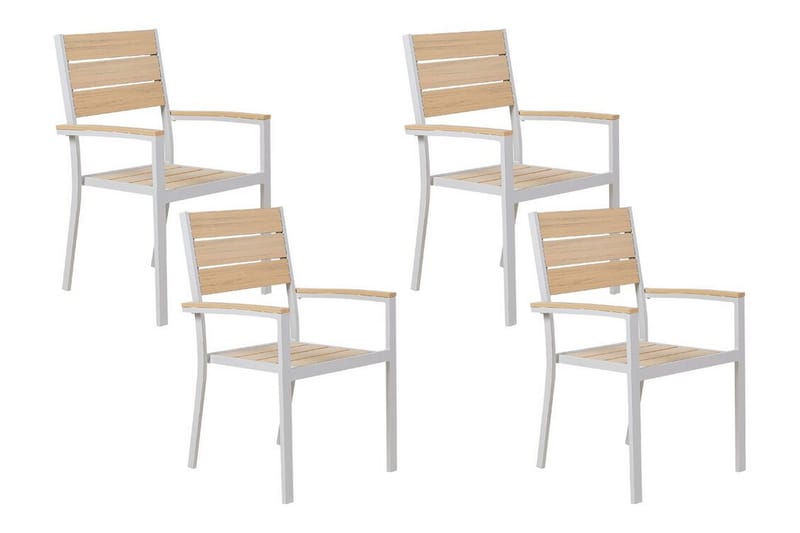 Edmundston Karmstol Utomhus 4 st - Beige/Vit - Utemöbler - Balkong - Balkongmöbler - Balkongstol