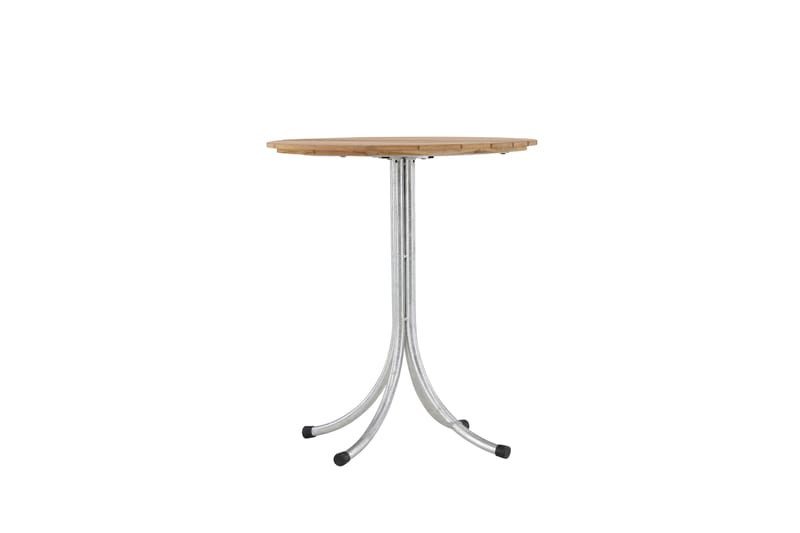 Holmsund Runt Cafébord och Kaffebord Utomhus 65 cm Teak Trä - Brun/Silver - Utemöbler - Balkong - Balkongmöbler - Balkongbord