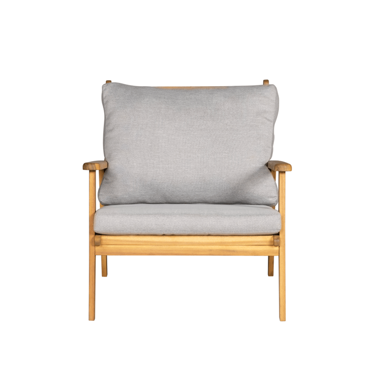 Elegant loungeset i trä | Akacia | Loungegrupp utomhus | Grå - Utemöbler - Balkong - Balkongmöbler - Balkonggrupp & balkongset