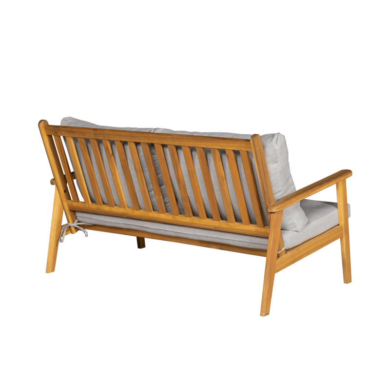 Elegant loungeset i trä | Akacia | Loungegrupp utomhus | Grå - Utemöbler - Balkong - Balkongmöbler - Balkonggrupp & balkongset