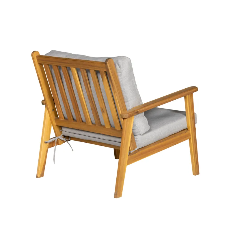 Elegant loungeset i trä | Akacia | Loungegrupp utomhus | Grå - Utemöbler - Balkong - Balkongmöbler - Balkonggrupp & balkongset