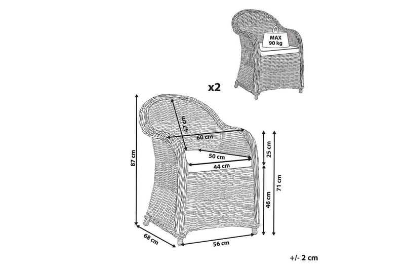 Fåtölj Susua Ii set om 2 - Utemöbler - Balkong - Balkongmöbler - Balkongstol