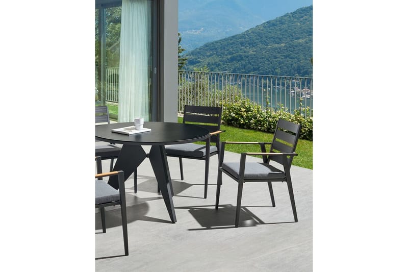 Fortify Karmstol Utomhus - Svart/Grå - Utemöbler - Balkong - Balkongmöbler - Balkongstol