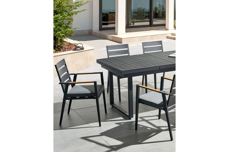 Fortify Karmstol Utomhus - Svart/Grå - Utemöbler - Balkong - Balkongmöbler - Balkongstol