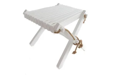 Fotpall EcoFurn Lilli Björk Oljad Vit