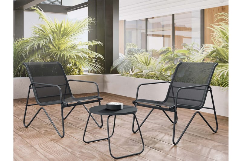 Glenhollow Caféset Utomhus - Grå - Utemöbler - Balkong - Balkongmöbler - Balkonggrupp & balkongset