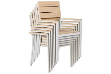 Grosseto Karmstol Utomhus - Beige/Vit - Utemöbler - Balkong - Balkongmöbler - Balkongstol